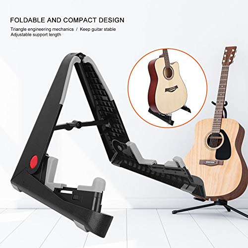 Suporte de guitarra portátil dobrável de madeira para baixo de guitarra acústica, para todos os tama