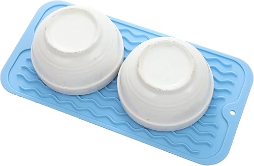 Miniatura 132 de Tapete de silicona para secado de platos para múltiples usos, fácil de limpiar, ecológico, resistente al calor, tapete de silicona para encimera