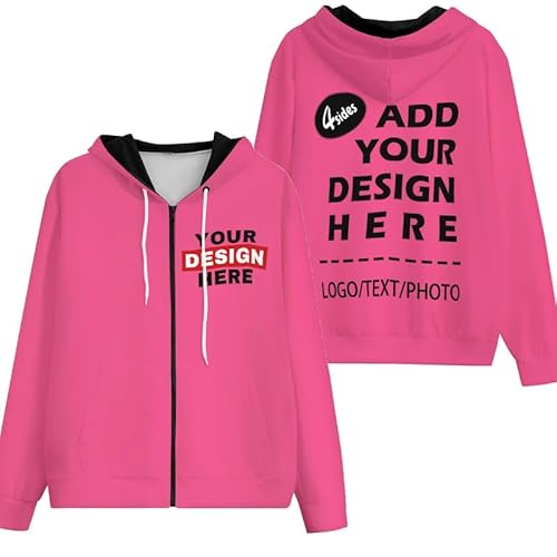 Personalised Mens hoodies zip up lightweight zipped hoodies women Custom Any Text Photo Work Company Logo Uniform sweatshirt Full Length Zipper black Hoody oversized Hooded boyfriend gifts