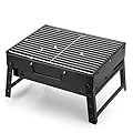 Uten Charcoal Grill, BBQ Grill Folding Portable Lightweight smoker Grill, Barbecue Grill Small desk Tabletop Outdoor Grill for Camping Picnics Garden Beach Party 13.7''x9.4''x 2.3''