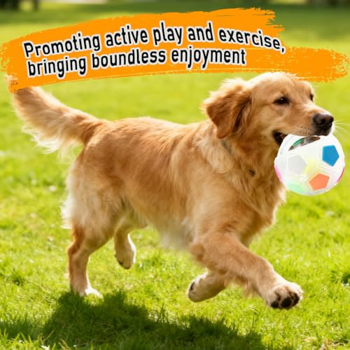 XUDUOO The Mellow Dog Calming Ball, Hundespielzeug Unzerstörbar, Antistressball Hund, Hundeball mit Quietscher, Lustige Erziehungshilfen für Hunde, Interaktiver Bissfest -Training, Indoor & Outdoor