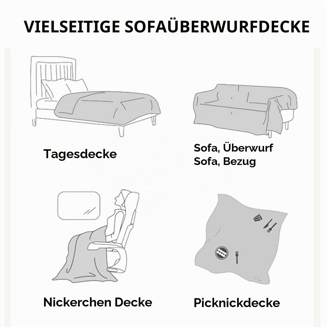 Tagesdecke Boho Baumwolle Kuscheldecke Wohndecke mit Blumenmuster
