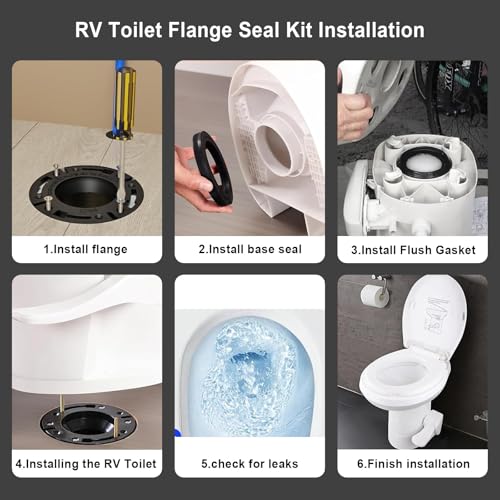 Image of RV Toilet Seal and Floor Flange Kit, Compatible with RV 300 /310 /320 Series, Replaces 385345892 Socket Flange and 385311658 Flush Seal and 385311652 Base Seal, 3 in 1 Combo Kit