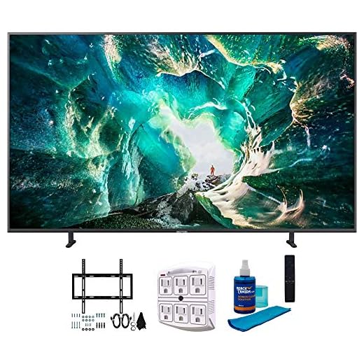 SAMSUNG UN65RU8000 65" RU8000 LED Smart 4K UHD TV (2019) w/Deco Mount Flat Wall Mount Kit Ultimate Bundle, Screen Cleaner (Large Bottle) and SurgePro 6-Outlet Surge Adapter w/Night Light