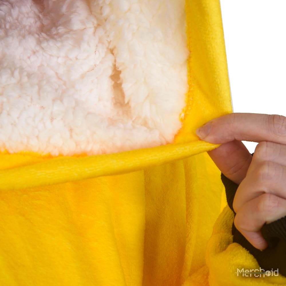 Coperta con cappuccio oversize di Harry Potter con Tassorosso, in morbido pile indossabile, design con stemma della casa, regali per donne, uomini, adulti, bambini, giallo