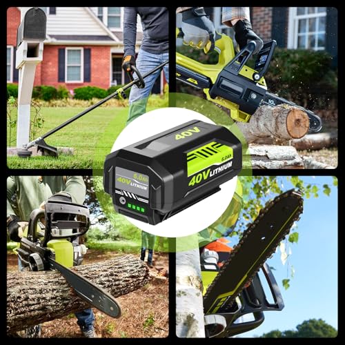 Image of 2Pack Upgraded 6000mAh High Capacity Replacement for Ryobi 40V Battery OP40601 OP40602 OP40261 OP4050 OP40404 OP4075A Compatible with Ryobi 40Volt Lithium ion Battery Power Tools