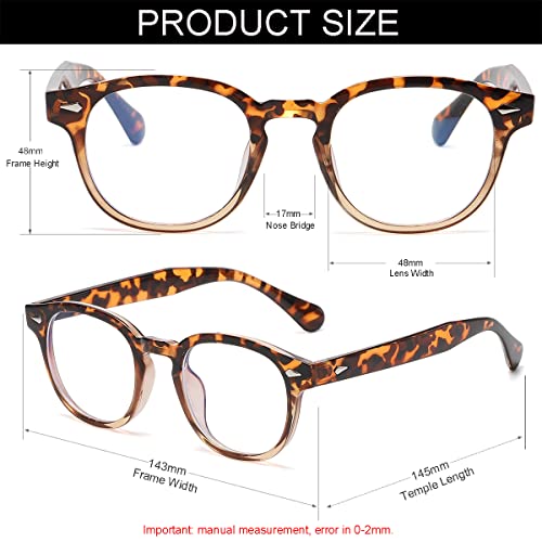 Image of Retro Round Blue Light Blocking Glasses for Men Women, Vintage Frame Non-prescription Computer Reading Eyeglasses