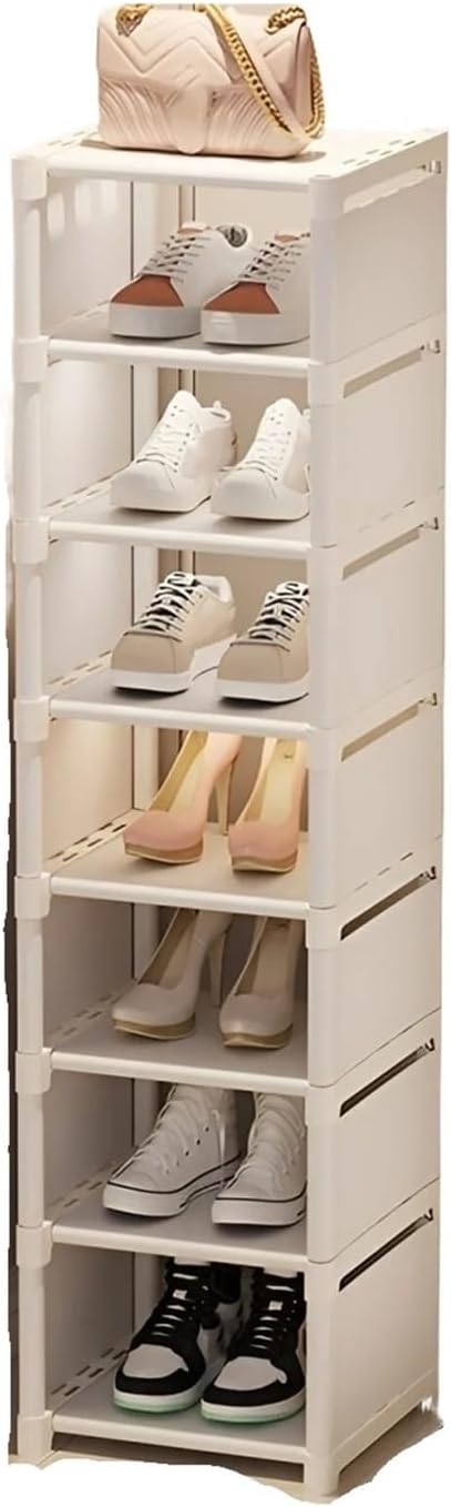 1pc Shoe Organizer, Space-Saving Metal Frame Fabric Interlayer Shoe Rack, Shelf for Entryway Hallway Living Room(8 Layers)