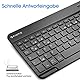 FINTIE Ultradünn Bluetooth Tastatur mit deutschem Layout QWERTZ für iPad Air/Pro/Mini/iPad 10.9/10.2/9.7/iPhone/Samsung/Android, Schwarz