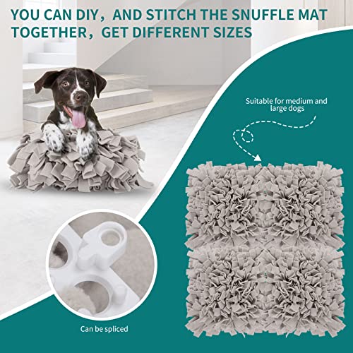 IEUUMLER Schnüffelteppich Hund Riechen Trainieren Schnüffeldecke Futtermatte Trainingsmatte für Haustier Hunde Katzen IE075 (45x45cm, Grey-2)