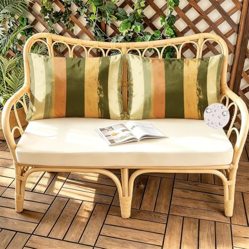 Housse coussin 40x80 extérieur imperméable taie oreiller lin canapé terrasse - 4
