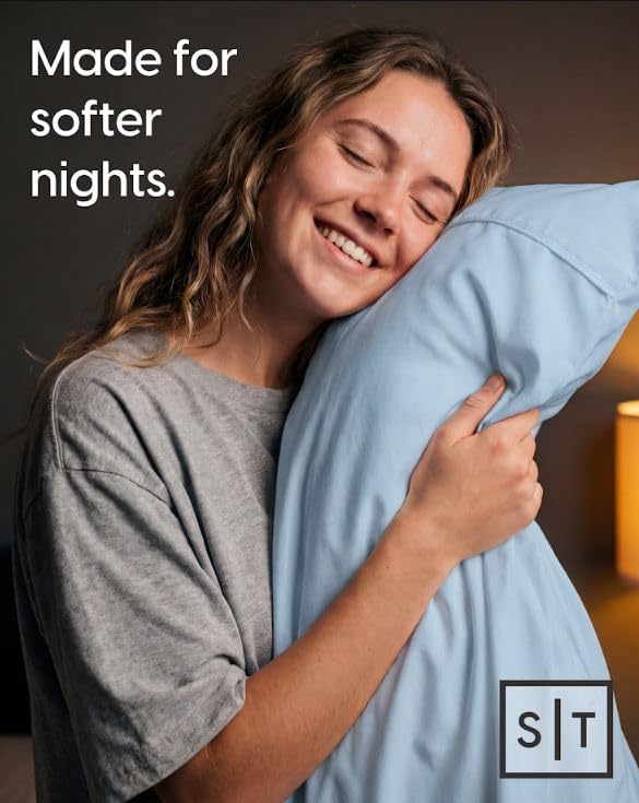 Image of Sleepy Town King Size Bed Sheets - 3 Piece - NO FLAT SHEET INCLUDED - King Sheet Set - Soft, Comfy & Cooling - Easy Care - Wrinkle & Fade Resistant - Brushed Microfiber - Deep Pocket Sheets (Sky Blue)