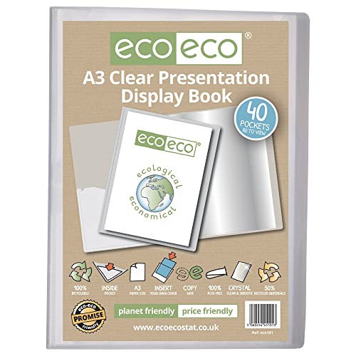 eco-eco eco101 Präsentationsbuch, A3, 50% recycelt, 40 Taschen,...