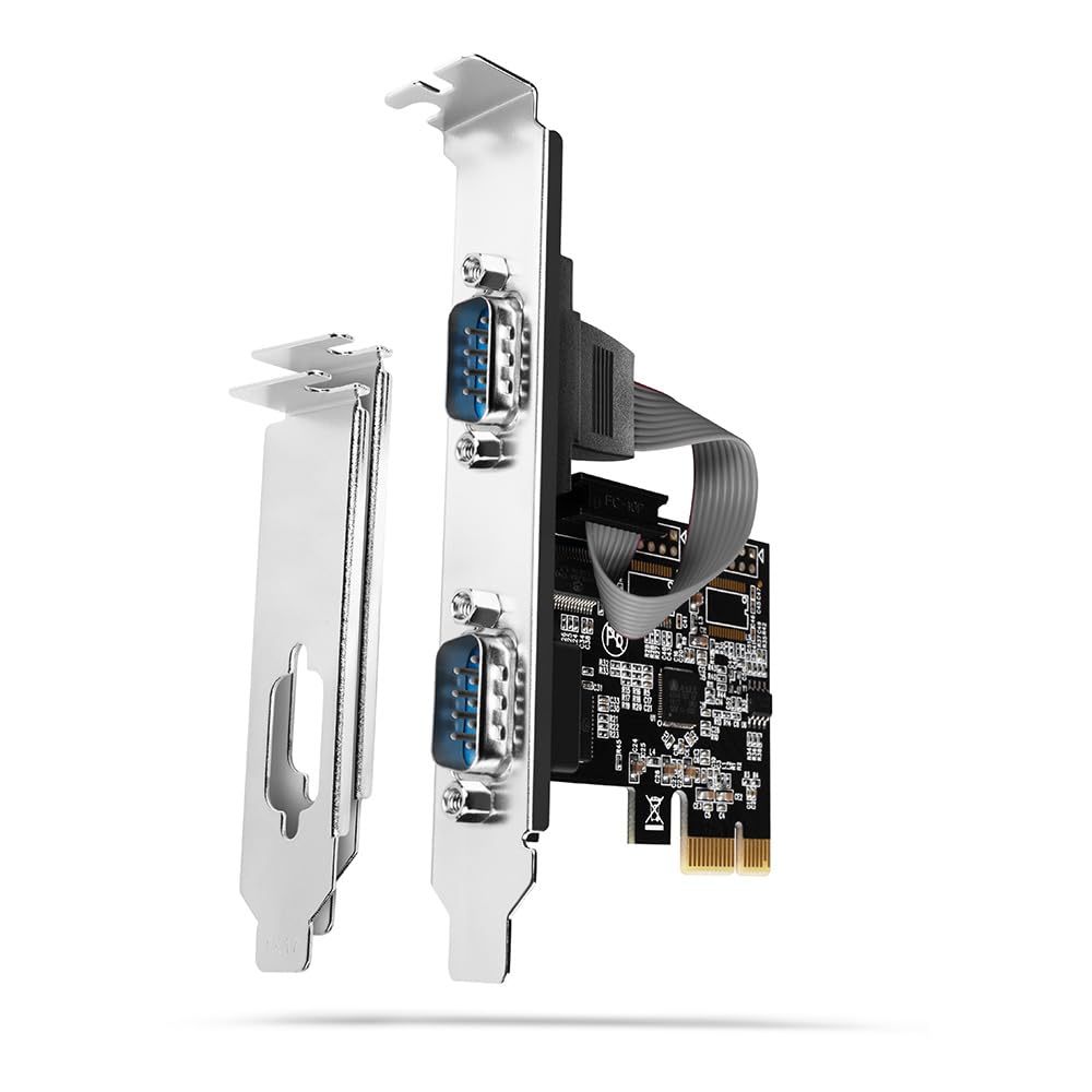 Compatible PCEA-PSN PCIe Adapter with 2X Serial Ports - ASIX AX99100 Chipset