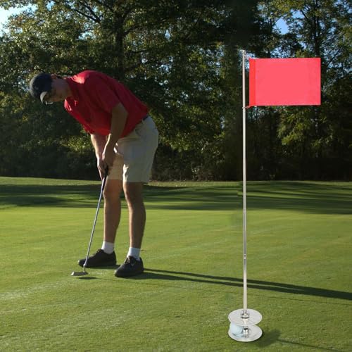 Drapeau et tasse de golf avec trou rétractable pour entraînement - 4