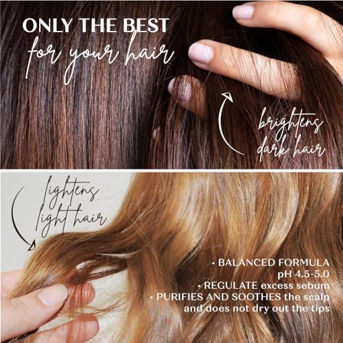 Senso Naturale Champu y Acondicionador Sólido Iluminador Aclarante Para Cabello Opaco, Aclara con Reflejos Dorados, Manzanilla, Cúrcuma y Limón, 100% Natural, Bio y Vegano pH 4.5-5.5 (2 en 1) - Imagen 5