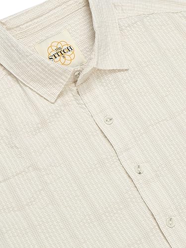 Image of StitchX Men's Full Sleeve Textured Casual Spread Collar Shirt