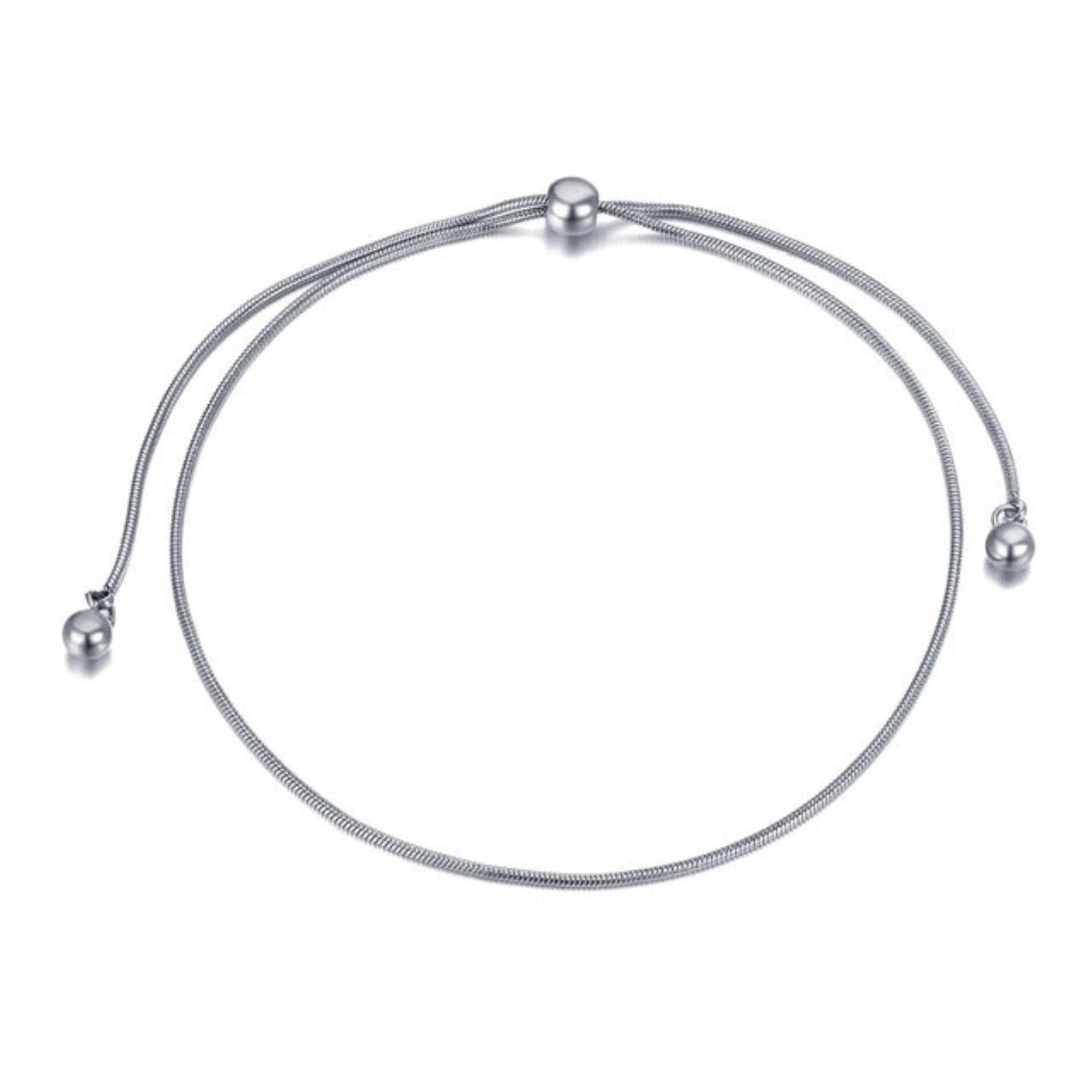 Laychen Women's White Bohemia Party Snake Chain Adjustable Anklets For Girls Gold Crystal Foot Jewelry