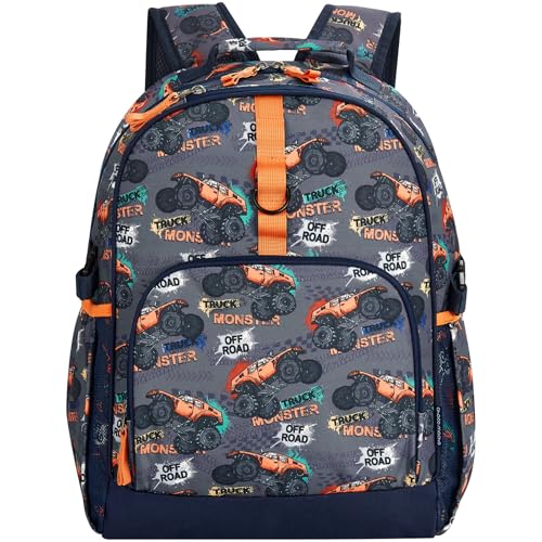 Choco Mocha Mochila infantil para escola primária de 43 cm, Caminhão laranja, 17 inch