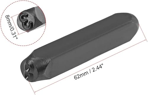 Miniatura 2 de uxcell Juego de sellos metálicos de números, 516 "0.315 in, digital 0 a 9, juego de punzones de madera, cuero, acero, herramienta de perforación,