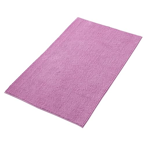 Decomira Tapis de Bain Antidérapant en Chenille | Super Absorbant et Lavable en Machine | pour la Salle de Bain, Douche, Baignoire ou comme Tapis WC | Violet - 70x120 cm