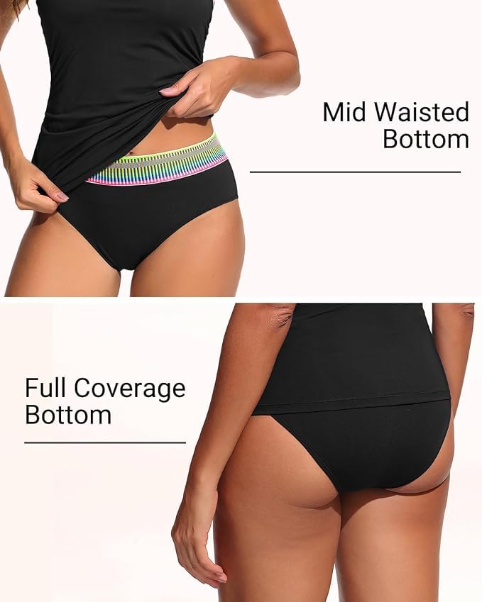 Image of Daci Women Strapless Tankini Tummy Control 2 Piece Bandeau Swimsuit