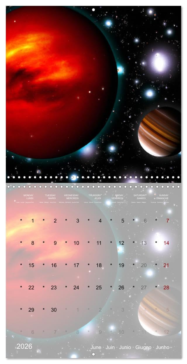 Galaxie cosmique (Calendrier mural carré 2026 30x30 cm) Calendrier double avec une page pour vos prises de notes: Le monde fascinant de l'univers