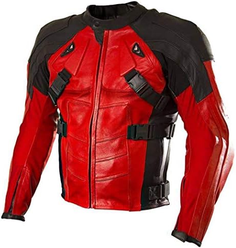 SpazeUp Armored Style Padded Bikers Leather Jacket -Protective Motorcycle Leather Jacket Armor Leather Jacket Men