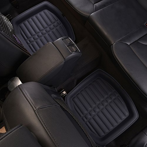 Image of FH Group Universal Fit for all weather protection Deep Tray Style Automotive Floor Mats fits most Cars, SUVs, and Trucks, 4 Piece Solid Black