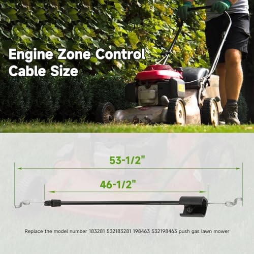 HIAORS 183281 Engine Zone Control Cable, 532183281 Lawn Mower Throttle Cable for Craftsman 917 Husqvarna Poulan Pro Rotary Roper Sears Push Gas Lawnmower Replacement Parts 198463 532198463 (2 Pack) by HIAORS - Used condition - Image 2