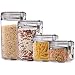 Food Storage containers canister set - Set of 4 Air Tight Canisters with lids for dry flour Cereal coffee rice acrylic plastic clear glass airtight cannister for kitchen