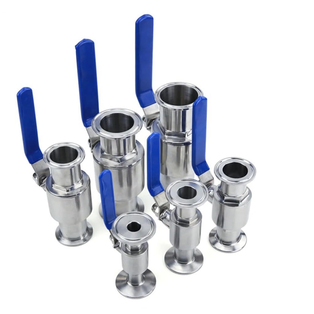 valvola a sfera, valvola a sfera in acciaio inox, Valvola a sfera a installazione rapida for uso sanitario in acciaio inossidabile 304 da 19 mm -51 mm, valvola manuale con ghiera da 50,5 mm/64 mm for