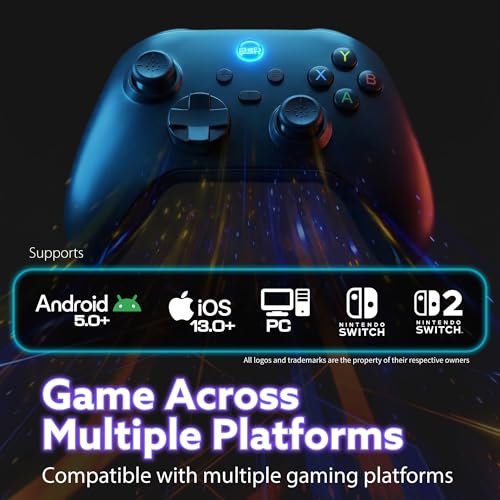 Image of Fosmon 2.4G Wireless Gaming Controller with Hall Effect Triggers For PC | Bluetooth Pro Controller with USB Dongle and Programmable Buttons for Switch 2 /1 /Lite /OLED /Windows PC /Steam Deck /Android /iOS