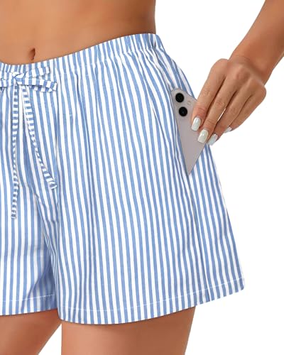 Image of Women Boxer Shorts Gingham Drawstring Pajama Bottom Plaid Pants with Pocket