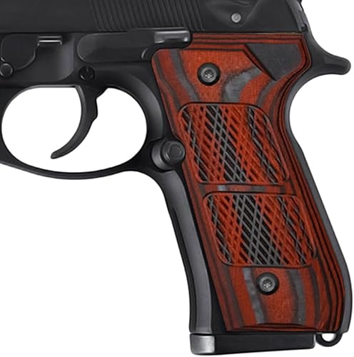 Miniatura 22 de Guuun Empuñadura de madera para Beretta 92/96 de tamaño completo 92FS Grips, panel de mango de pistola compuesto de madera de color A