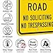 SmartSign 18 x 12 inch “Dead End - Private Road, No Soliciting, No Trespassing” Metal Sign, 63 mil Laminated Rustproof Aluminum, Black and Yellow