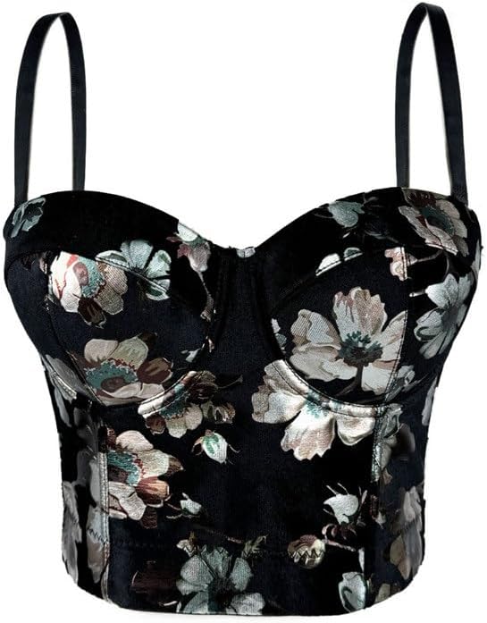 Autumn and Winter Velvet Flower Print Temperament Elegant Inner Bra Outer Wear Body Shaping Herringbone Bra
