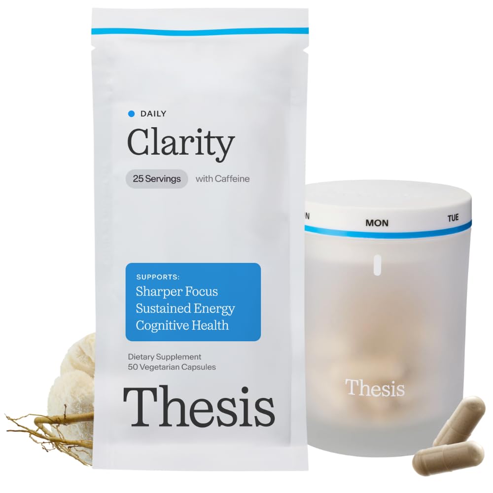 THESIS Clarity Nootropic Supplement Kit with Lion's Mane & Citicoline, 25ct