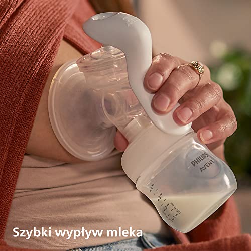 Philips Avent Zestaw upominkowy z laktatorem ręcznym — jeden laktator ręczny, butelki dla niemowląt 260 ml i 125 ml, bez bisfenolu A, 4 jednorazowe wkładki laktacyjne, Starter set
