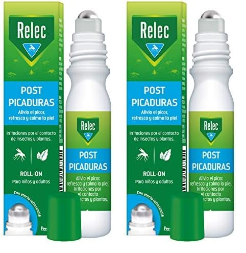 Relec Post Picaduras Roll-On 15 ml (+1 Año), Alivia Eficazmente el Picor Producido por Plantas e Insectos (Paquete de 2)