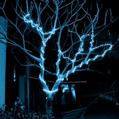 Image of COXO 10 Meters LED Rope Light for Decoration - Waterproof ICE Blue SMD Cove Light for Ceiling, Home Decor, LED Pipe Light for Diwali, Festival, Indoor, Outdoor Use (ICE Blue, 10 Meter)