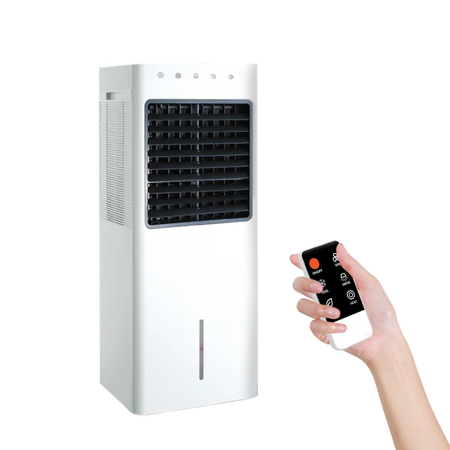 Avilia - Raffrescatore d’Aria 1100W con Tanica 8L, Funzione Freddo/Caldo e Telecomando –, Touch Control e Ionizzatore per Casa e Ufficio