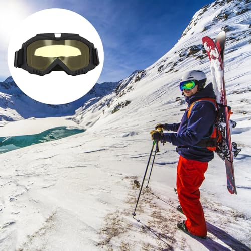 Lightweight Anti-Fog Ski Goggles with Adjustable Head Strap for Men Women (Yellow) - image 4