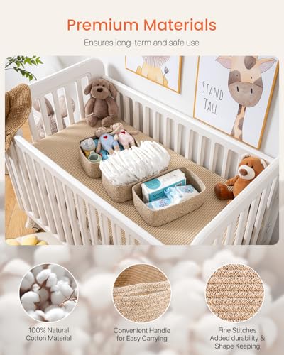 Small-Woven-Basket-12-x-8-x-45-Inches-Storage-Basket-for-Organizing-Cute-Small-Rope-Shelf-Closet-Cube-Storage-Bins-Baskets-for-Shelves-Dog-Toy-Basket-Gift-Baskets-Empty-3-Packs-Mixed-Brown Small Woven Basket 12 x 8 x 45 Inches Storage Basket for Organizing Cute Small Rope Shelf Closet Cube Storage Bins Baskets for Shelves Dog Toy Basket Gift Baskets Empty 3 Packs Mixed Brown