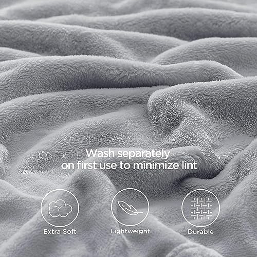 Image of Cotton Bolls Textiles Cozy Plush AC Blanket for Single Bed, Lightweight All Season Blanket, Ultra Soft Blanket for AC Room, Mild Winter, Can Be Used as Bedsheet in Winter, 90x90 Inches, Grey