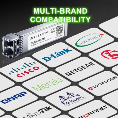 Image of 2 Pack 10GBase-SR LC 300M 850nm MMF SFP+ Transceiver 10Gbe Optical Module | for Cisco, Broadcom, Fortinet, Netgear, D-Link, Meraki, Supermicro, MikroTik, F5, QNAP, Mellanox