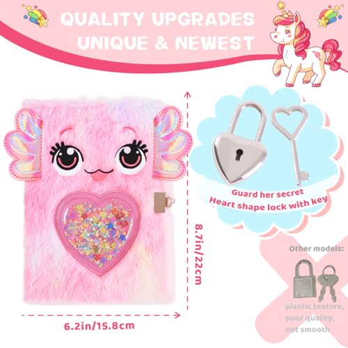 Image of Axolotl Diary for Girls with lock and keys, Kids Journal School Travel Notebook Gift Set for Writing and Drawing,Multicolored Pen, Stickers, Birthday Gift for Girls ages 6-8