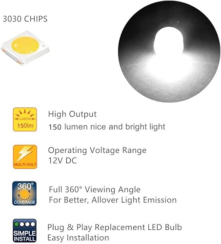 Miniatura 3 de WLJH Panel de instrumentos blanco brillante medidor de racimo velocímetro tacómetro indicador bombilla LED kits de luz de repuesto para Jeep