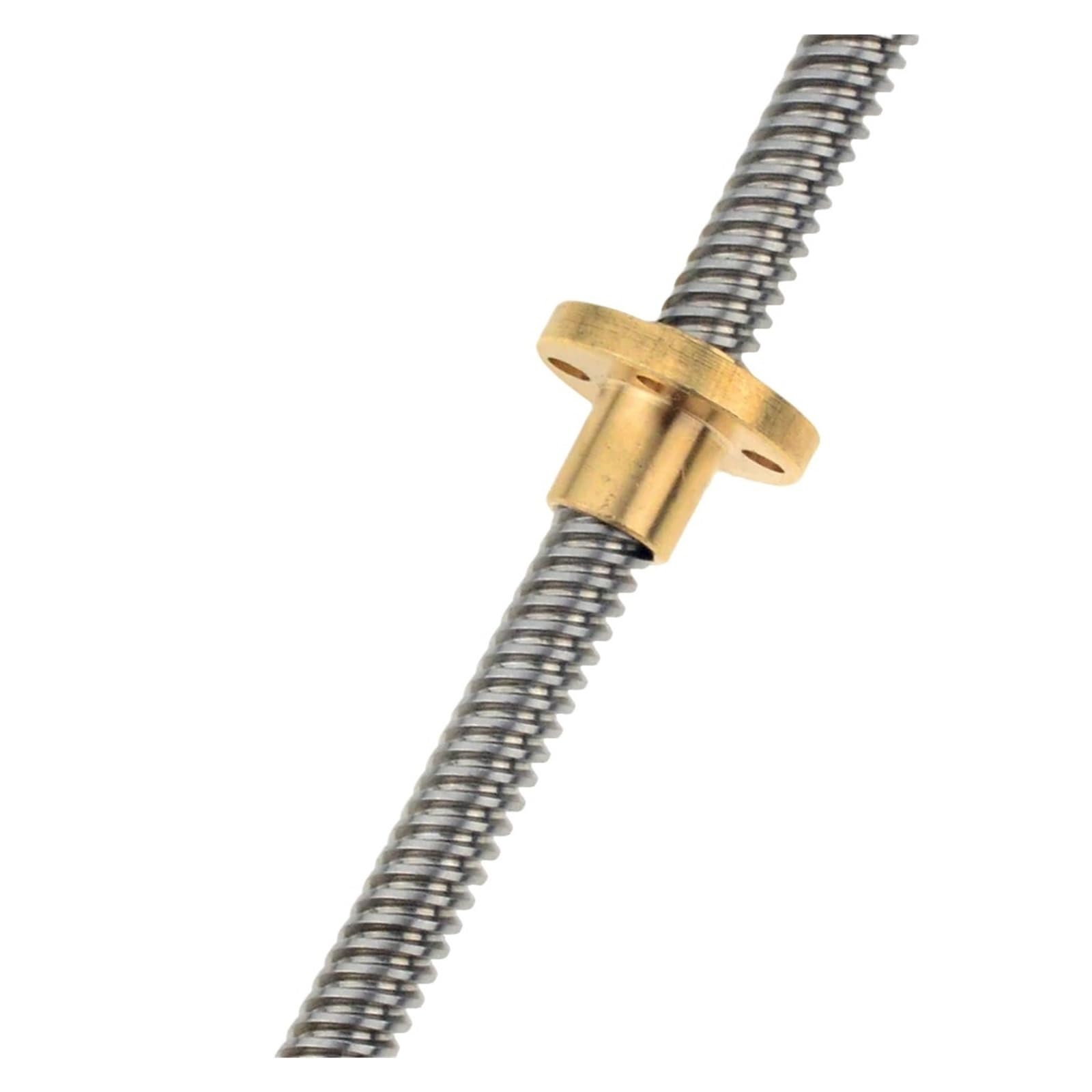 Metal Ball Screw nut CNC 3D Printer Trapezoidal Rod T8 Lead Screw Thread 8mm Pitch 1mm Lead 1mm Length with Brass Nut(350mm)