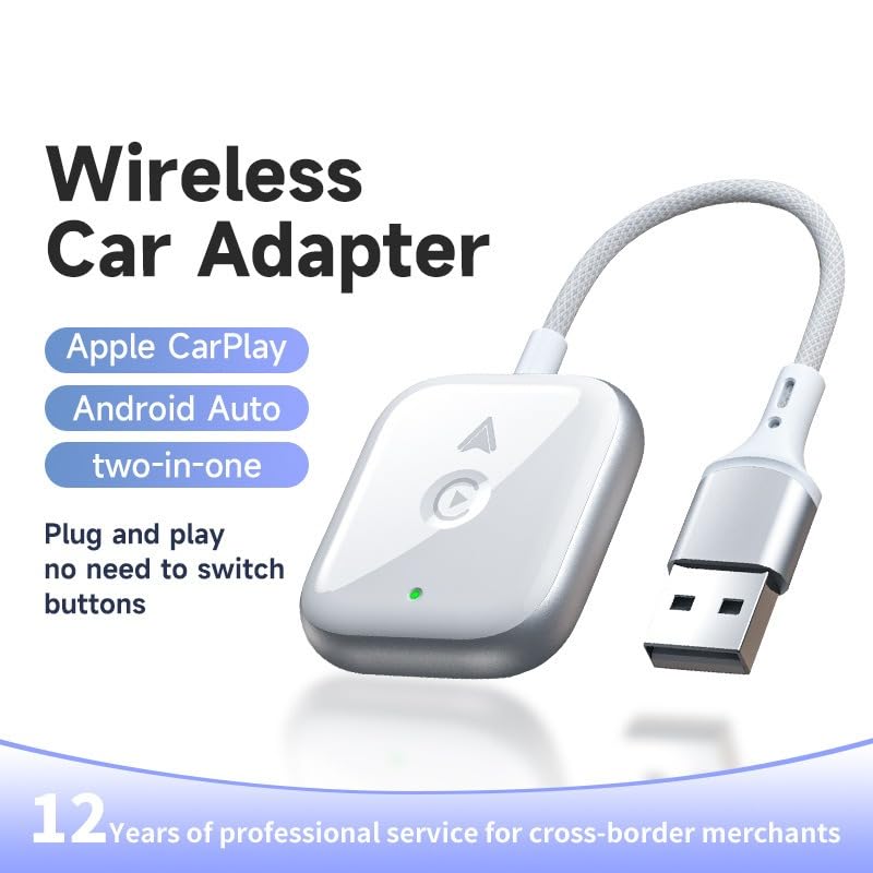 Adaptateur CarPlay sans fil JZ double Bluetooth pour iPhone et Android - 2